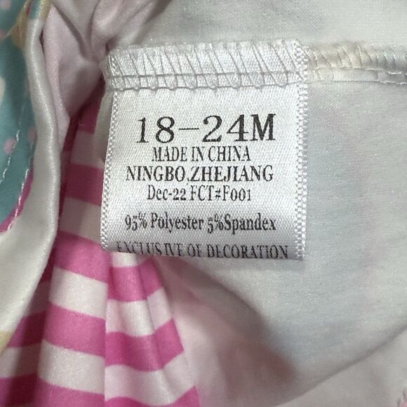 Pete + Lucy Baking Beauty Pink Blue Bubble Bodysuit Romper Girl's Size 18-24M - Picture 4 of 9